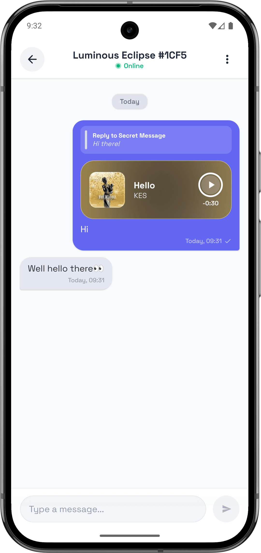 Chat view for replying anonymously